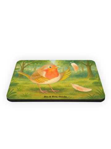 Mr. & Mrs. Panda Kühlschrankmagnet Rotkehlchen Federn Design ohn... in Weiß