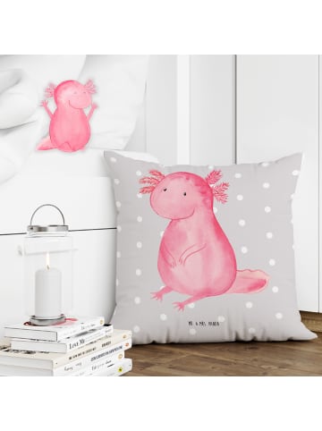 Mr. & Mrs. Panda Kissen Axolotl Niedlich ohne Spruch in Grau Pastell