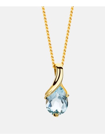 Diamant L'éternel Halskette mit Anhänger aus 375 Gelbgold mit Topas