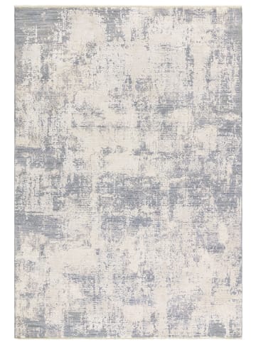 KADIMA DESIGN Teppich Velours, Abstrakt, Naturtöne, Wohnzimmer, Pflegeleicht in Blau