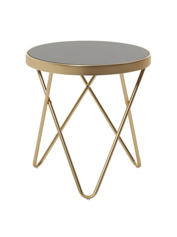 FineBuy Beistelltisch in Gold / Metall / 42x42x46