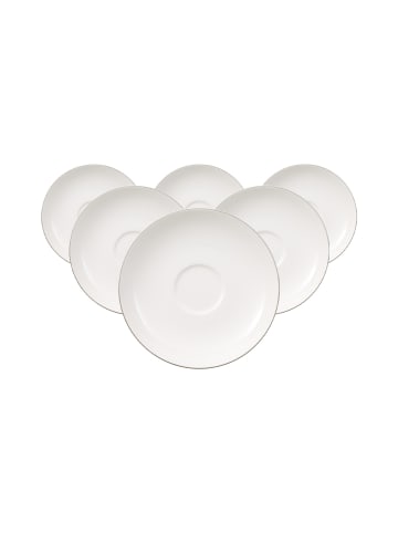 Villeroy & Boch 6er Set Untertassen Anmut Platinum No.1 ø 15 cm in weiß