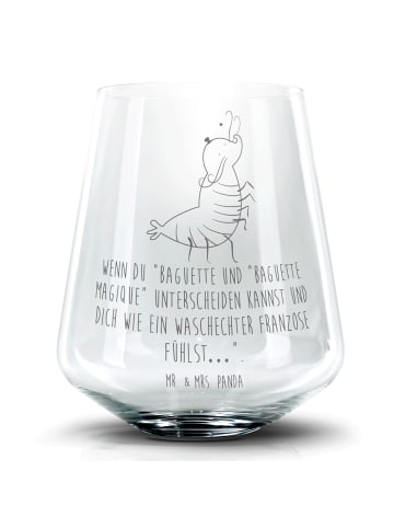 Mr. & Mrs. Panda Blümchentail Glas Garnele Franzose mit Spruch in Transparent