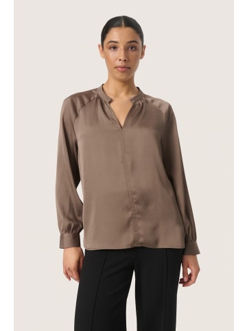 Soaked in Luxury Langarm-Bluse SLIoana Gerade Passform in Morel
