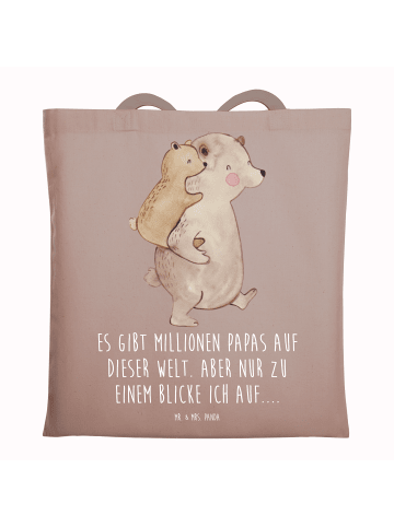 Mr. & Mrs. Panda Tasche Papa Bär mit Spruch in Braun Pastell