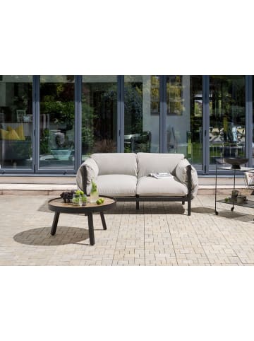 Beliani Gartensofa ESPERIA in Grau/Schwarz - (W) 144 x (H) 80 x (L) 96 cm