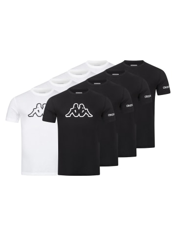 Kappa Kappa 8er Set T-Shirt LOGO in 4xWeiß/4xSchwarz