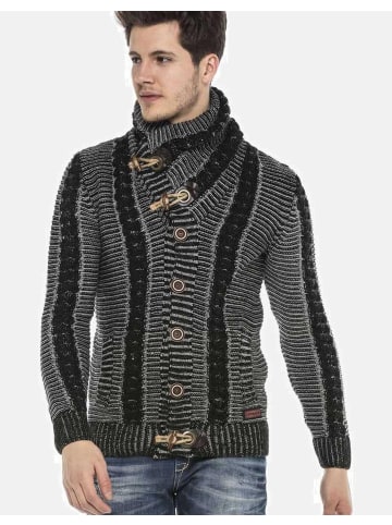 Cipo & Baxx Strickjacke in BLACK-GREY