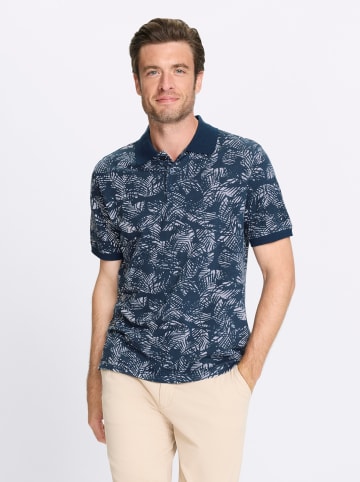 WITT WEIDEN Kurzarm-Poloshirt in dunkelblau-weiß-gemustert