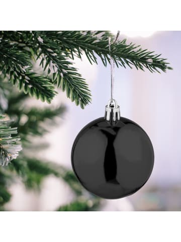 relaxdays 100-tlg. Weihnachtskugeln Set in Schwarz
