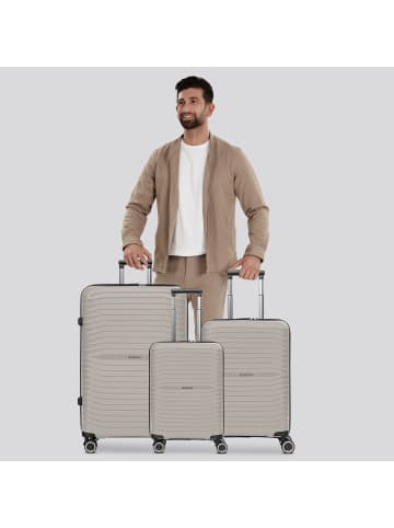 Stratic Shine 4 Rollen Kofferset 3-teilig mit Dehnfalte in taupe