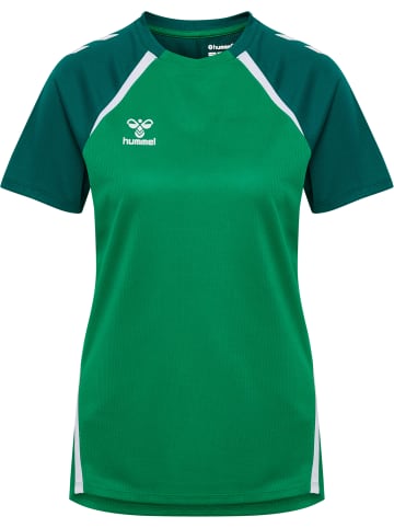 Hummel T-Shirt Hmllead Damen in JELLY BEAN/EVERGREEN