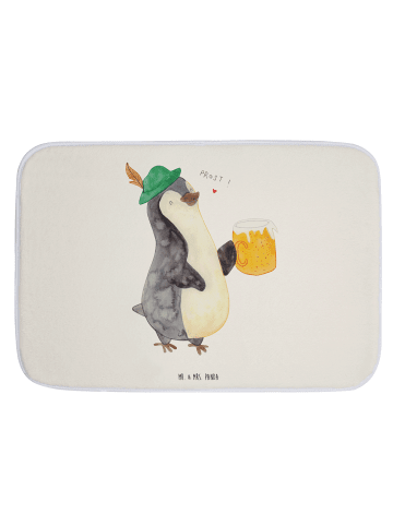 Mr. & Mrs. Panda Badvorleger Pinguin Bier ohne Spruch in Weiß