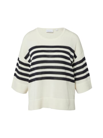 comma Strickshirt in ecru schwarz - 0001