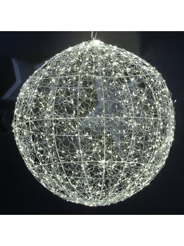 MARELIDA LED Drahtkugel Leuchtkugel 960LED für Innen Außen D: 58cm in silber