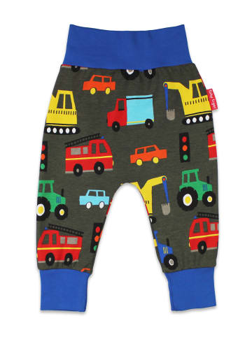 Toby Tiger Schlupfhose mit Fahrzeug Print in grau