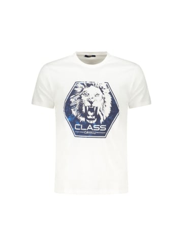 cavalli CLASS Weißes Baumwoll-T-Shirt