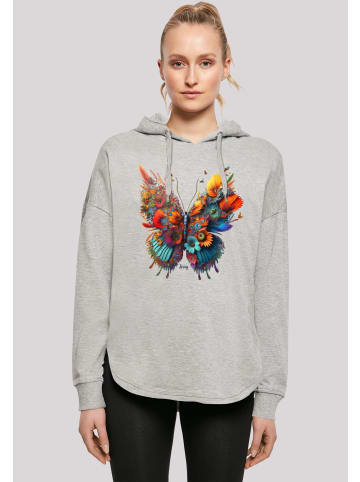 F4NT4STIC Oversized Hoodie Schmetterling Blumen Oversize Hoodie in grau