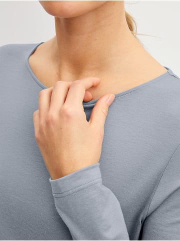 Calida Damen Langarmshirt aus Merinowolle in Passat Blue