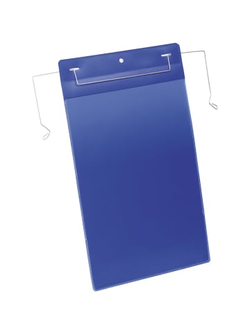 Durable Kennzeichnungstasche mit Drahtbügel A4 blau Packung mit 50 Stück