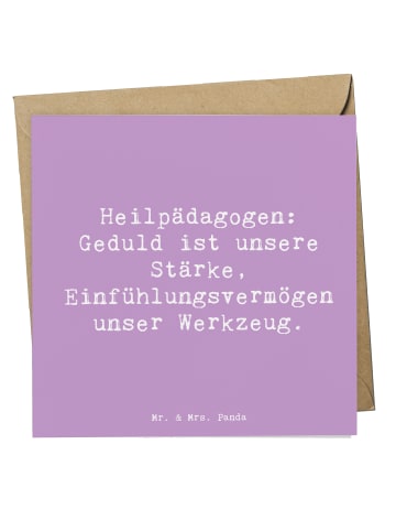 Mr. & Mrs. Panda Grußkarte Spruch Heilpädagogin Geduld mit Spruch in Lavendeltraum