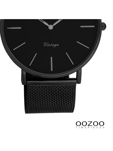 Oozoo Armbanduhr Oozoo Vintage Series schwarz groß (ca. 44mm)