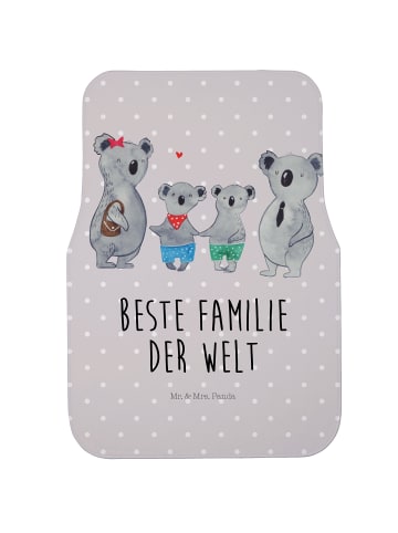 Mr. & Mrs. Panda Auto Fußmatte Koala Familie zwei mit Spruch in Grau Pastell