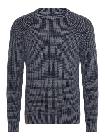 INDICODE Strickpullover IDRockford 35176MM Strickpulli in Waffelstrick-Optik in dunkelblau