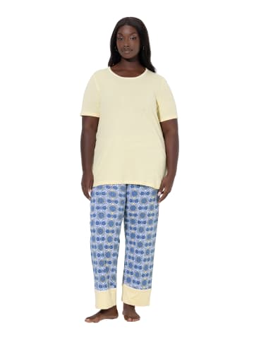 Ulla Popken Pyjama in blassgelb