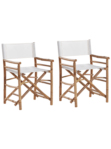 Beliani 2er-Set Esszimmerstuhl MOLISE in Braun/Weiß