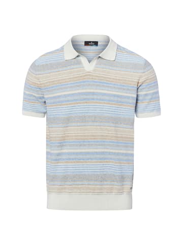Ragman Strick-Poloshirt in hellblau ecru - 0001