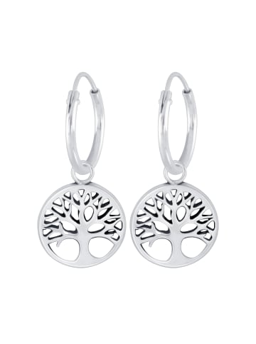 Alexander York Creolen TREE OF LIFE in 925 Sterling Silber, 2-tlg. 