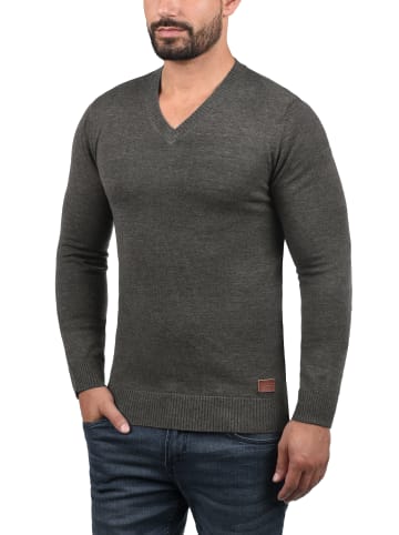 BLEND Strickpullover BHLasse 20703348ME Strickpulli mit aufgestickten Ellenbogenpatches in Grau