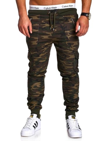 behype Trainingshose MATHEY in Camouflage - Khaki