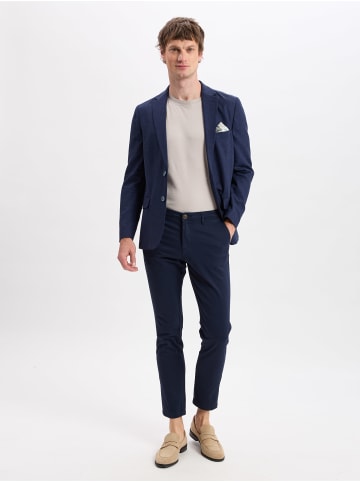 Nils Sundström Sakko mit Leinenanteil in marine