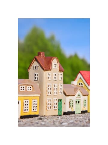 IB Laursen Nyhavn Keramik Teelichthaus – Grüne Tür in beige