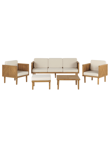 Beliani 5-tlg Sitzgruppe BARATTI in Braun/Beige