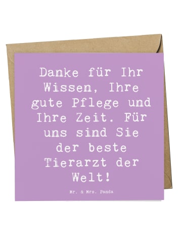 Mr. & Mrs. Panda Deluxe Karte Spruch Bester Tierarzt mit Spruch in Lavendeltraum