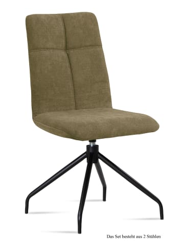 58 aufm Kessel ESSZIMMERSTUHL drehbar (2er-Set) Dniren 47x92x60 Schwarz/Olivgrün