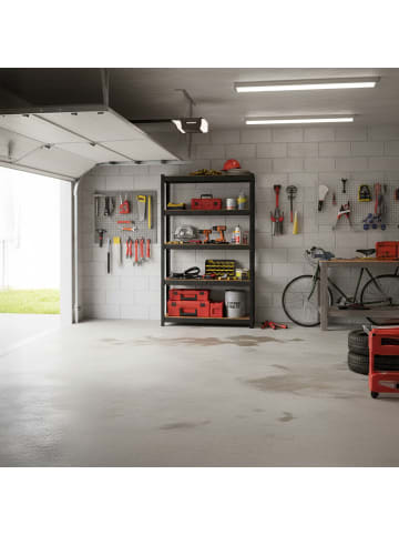 relaxdays Schwerlastregal in Schwarz/Braun - (B)120 x (H)200 x (T)50 cm