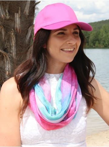 styleBREAKER Schlauchschal in Pink-Blau-Grün