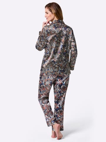 WITT WEIDEN Pyjama in marine-cognac-bedruckt