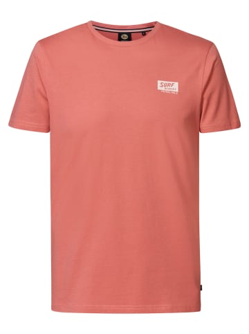 Petrol Industries T-Shirt mit Rückenaufdruck Waikiki Beach in Rosa