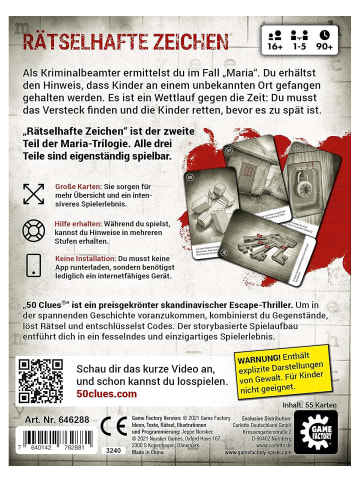 Game Factory Escape Spiel - Rätselhafte Zeichen in mehrfarbig