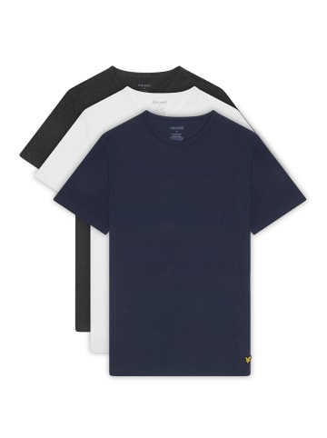 Lyle & Scott T-Shirt (3Er-Set) in Weiß/ Dunkelgrau/ Dunkelblau