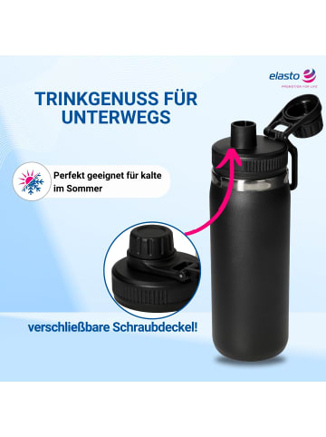 elasto Vakuumflasche "Stockholm" in schwarz - 550 ml