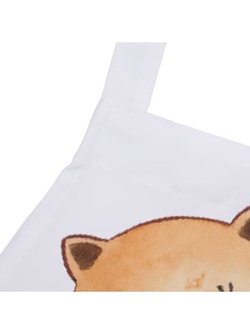 Mr. & Mrs. Panda Schürze Katze Wolle mit Spruch in Weiß