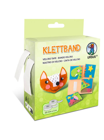 URSUS Klettband Selbstklebend weiß, 3mx20mm - ab 3 Jahren