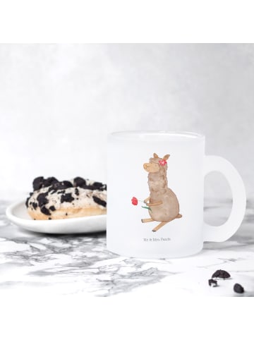 Mr. & Mrs. Panda Tasse Alpaka Blume ohne Spruch in Transparent