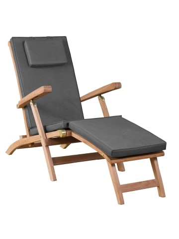 GMD Living Teak Holz Deckchair Gartenliege WOODIE in Natur